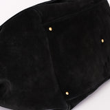 Chanel Accordion Flap Black Suede AGHW