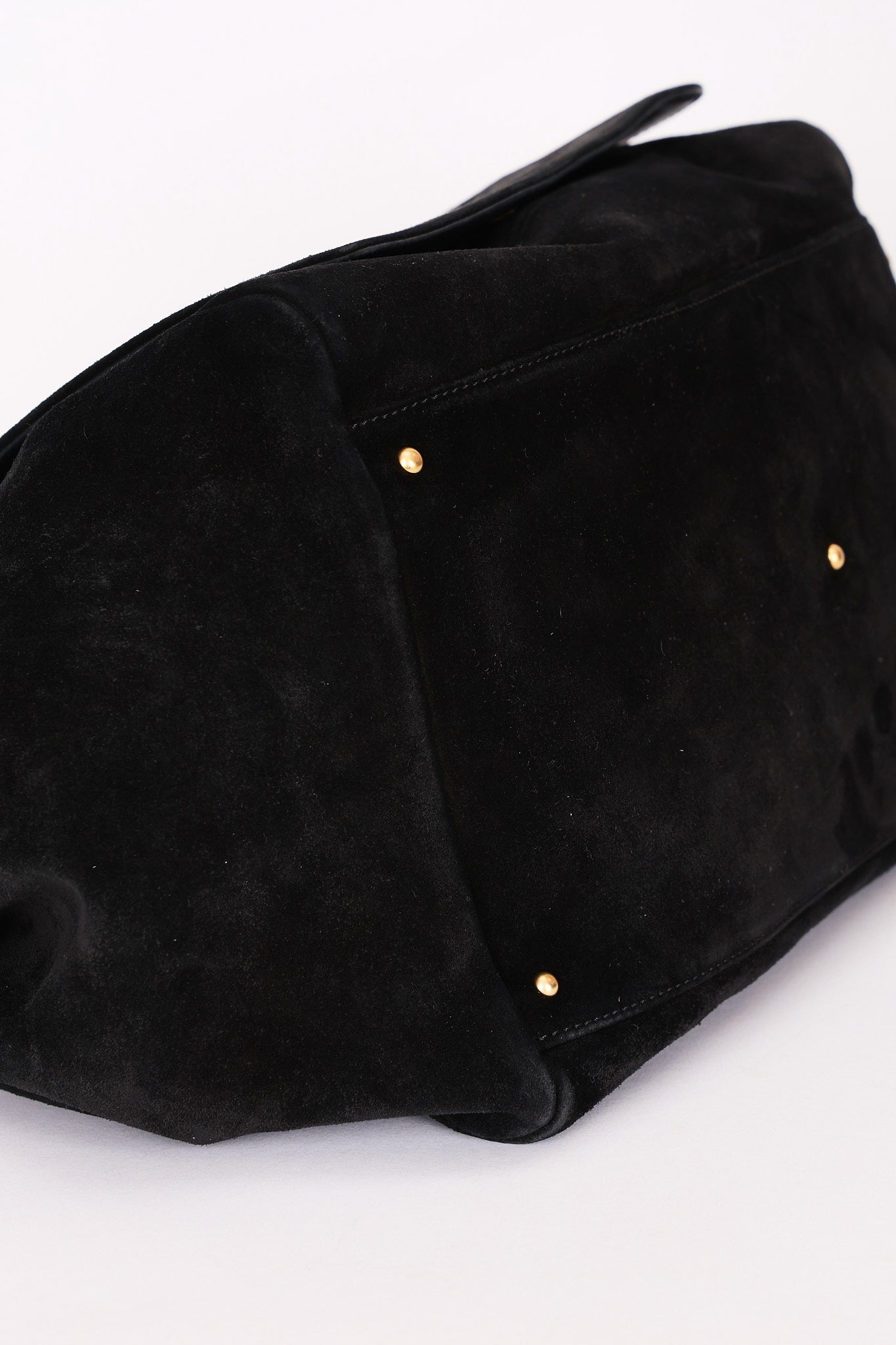 Chanel Accordion Flap Black Suede AGHW
