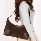 Loewe Anagram Shoulder Bag Brown Suede