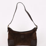Loewe Anagram Shoulder Bag Brown Suede