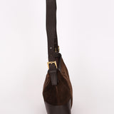 Loewe Anagram Shoulder Bag Brown Suede