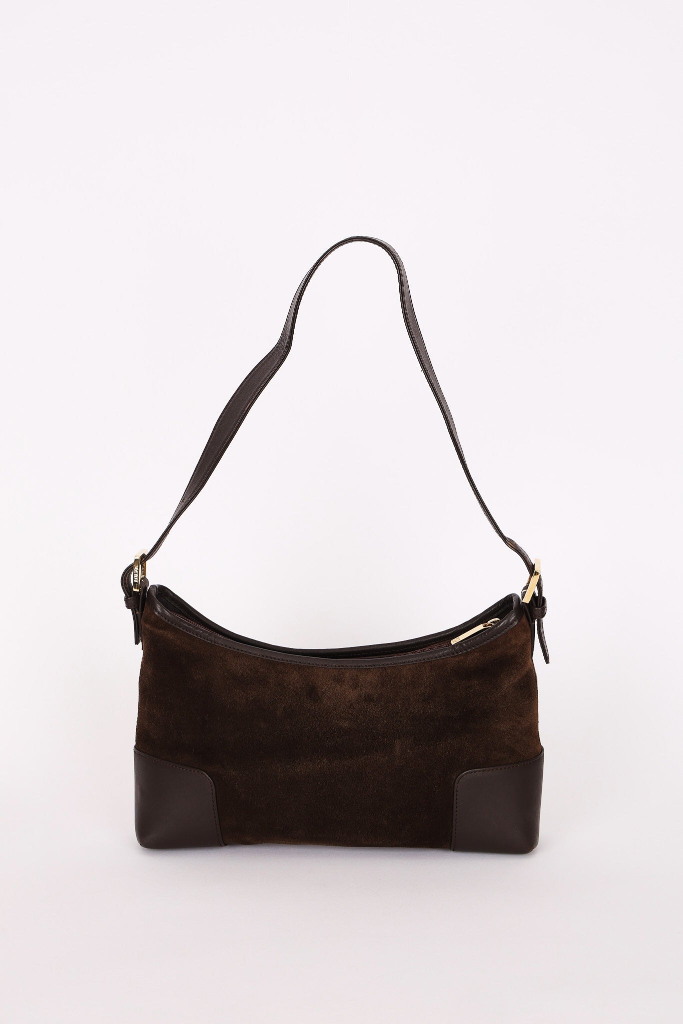 Loewe Anagram Shoulder Bag Brown Suede