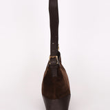 Loewe Anagram Shoulder Bag Brown Suede