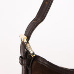 Loewe Anagram Shoulder Bag Brown Suede