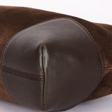Loewe Anagram Shoulder Bag Brown Suede