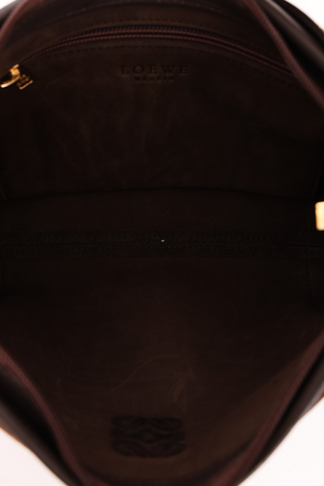 Loewe Anagram Shoulder Bag Brown Suede