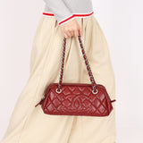 Chanel Timeless Frame Bowling Bag Bordeaux Caviar SHW