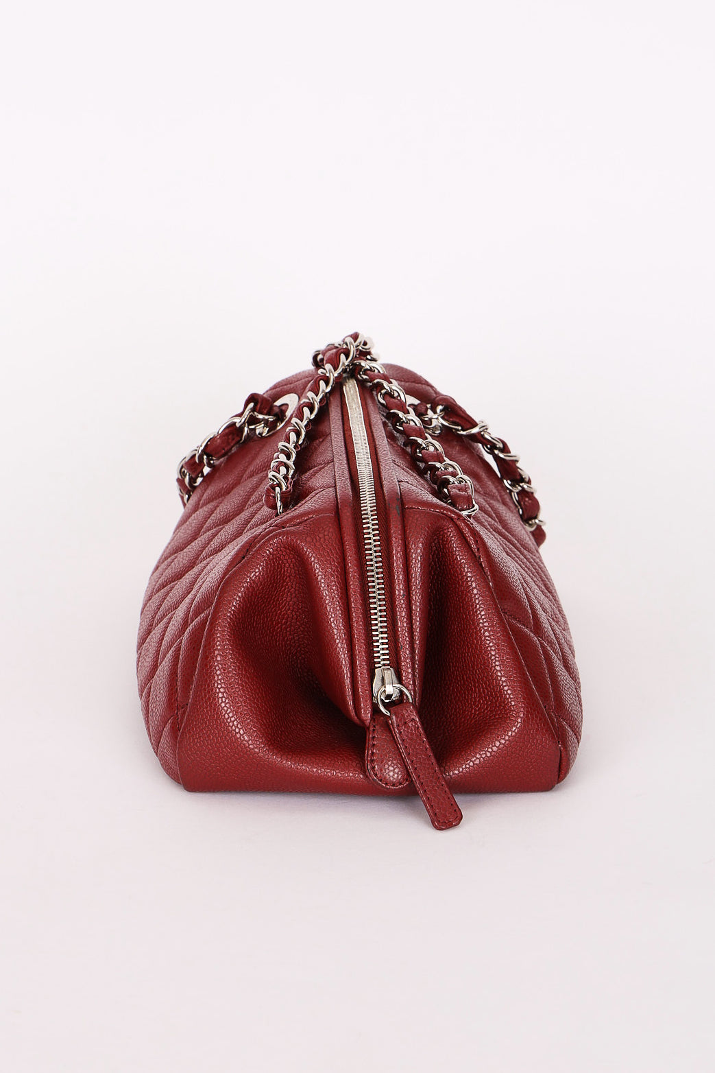 Chanel Timeless Frame Bowling Bag Bordeaux Caviar SHW