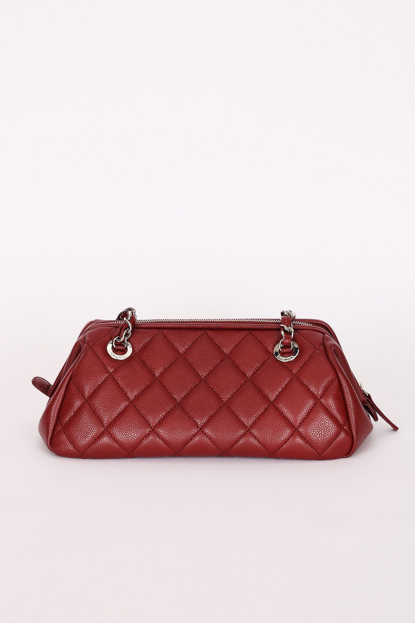 Chanel Timeless Frame Bowling Bag Bordeaux Caviar SHW