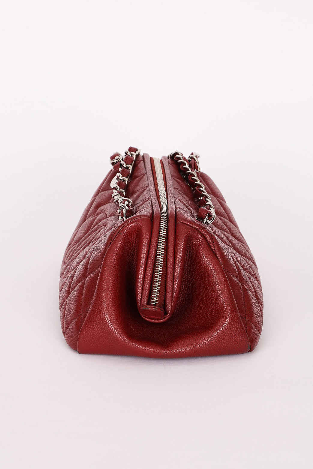Chanel Timeless Frame Bowling Bag Bordeaux Caviar SHW