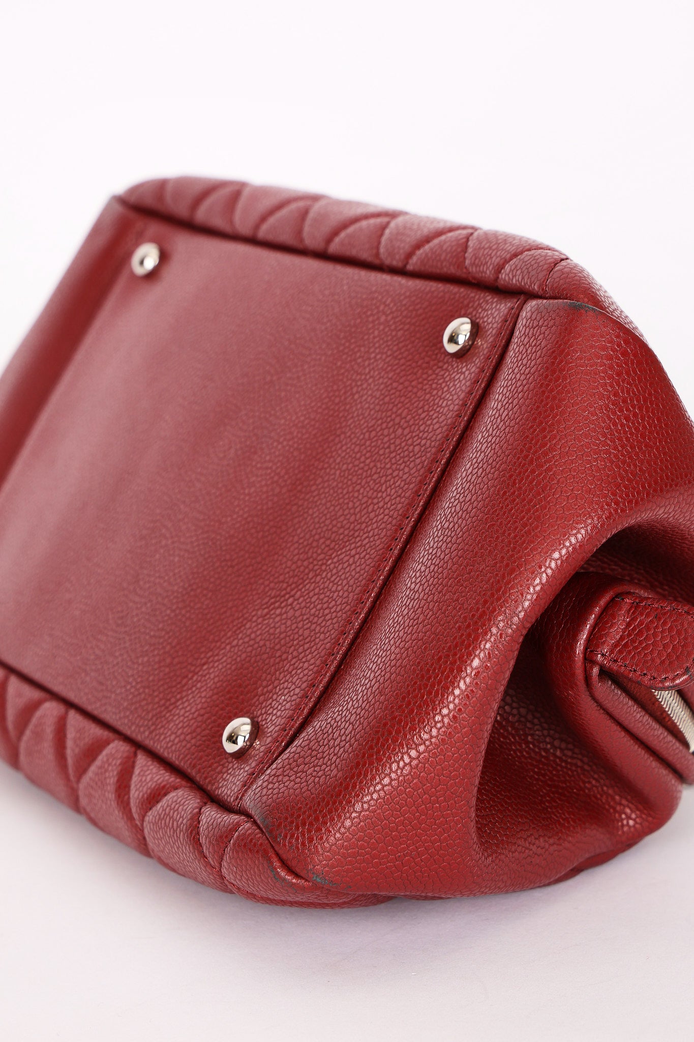 Chanel Timeless Frame Bowling Bag Bordeaux Caviar SHW