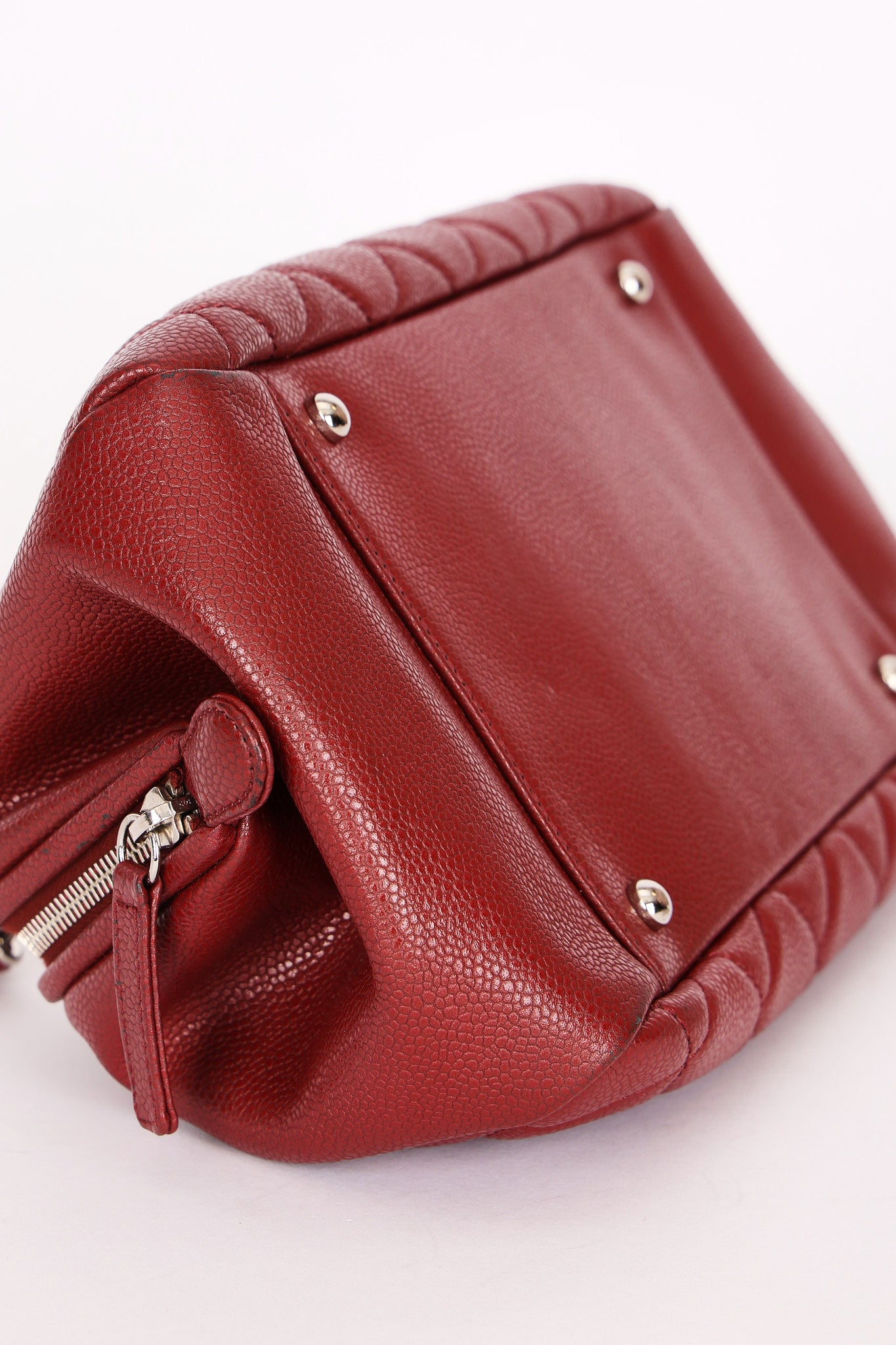 Chanel Timeless Frame Bowling Bag Bordeaux Caviar SHW