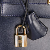 Hermès Kelly 28 Bleu Marine Box Sellier 1994 GHW