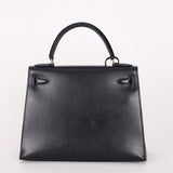 Hermès Kelly 28 Bleu Marine Box Sellier 1994 GHW