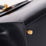 Hermès Kelly 28 Bleu Marine Box Sellier 1994 GHW