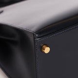 Hermès Kelly 28 Bleu Marine Box Sellier 1994 GHW
