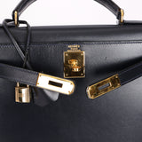 Hermès Kelly 28 Bleu Marine Box Sellier 1994 GHW