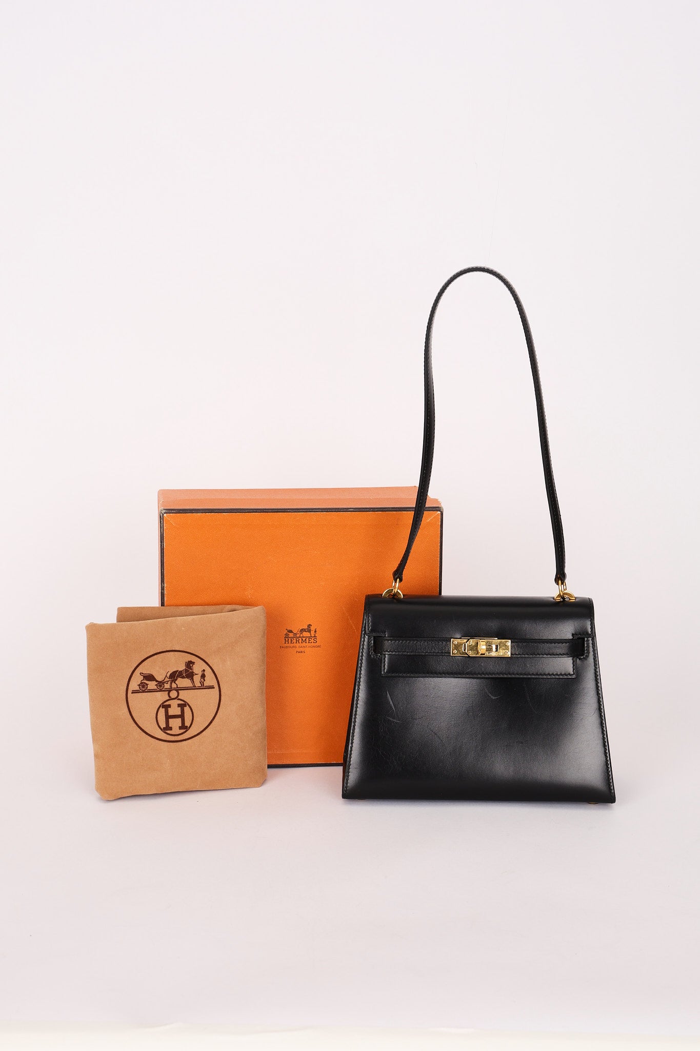 Hermès Mini Kelly 20 Noir Box 1989 GHW
