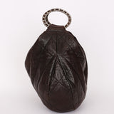 Chanel Chain Ring Coco Pleats Hobo Chocolate Brown Calfskin 1994 SHW