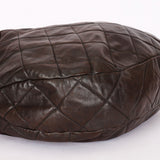 Chanel Chain Ring Coco Pleats Hobo Chocolate Brown Calfskin 1994 SHW