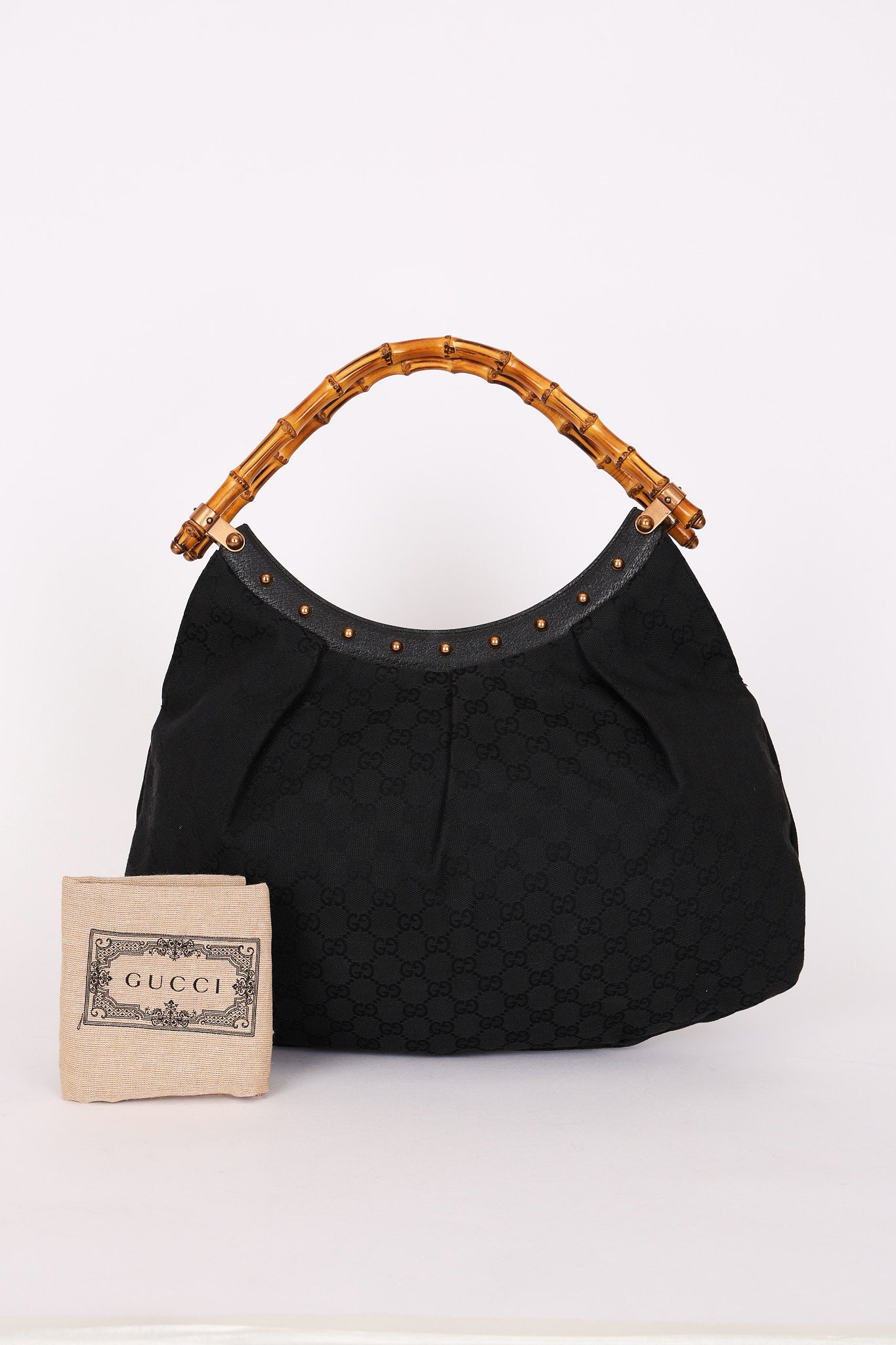 Gucci Bamboo Studded Hobo