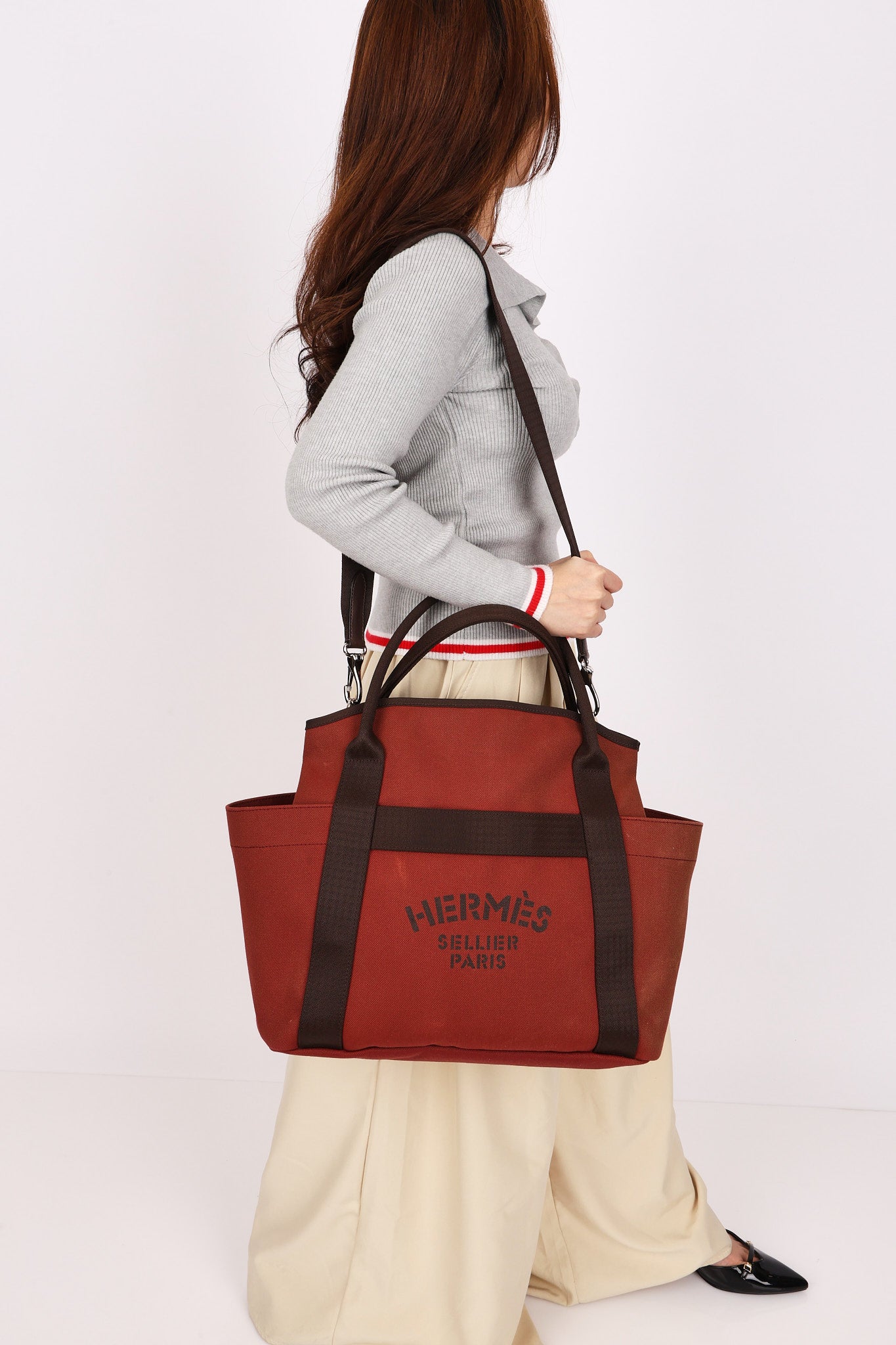 Hermès Sac De Pansage Groom (color) Toile PHW