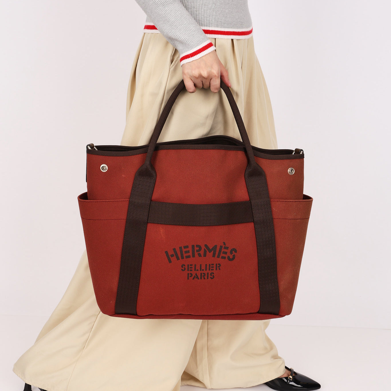 Hermès Sac De Pansage Groom (color) Toile PHW