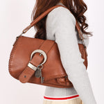 Christian Dior Whipstitch Gaucho Shoulder Bag