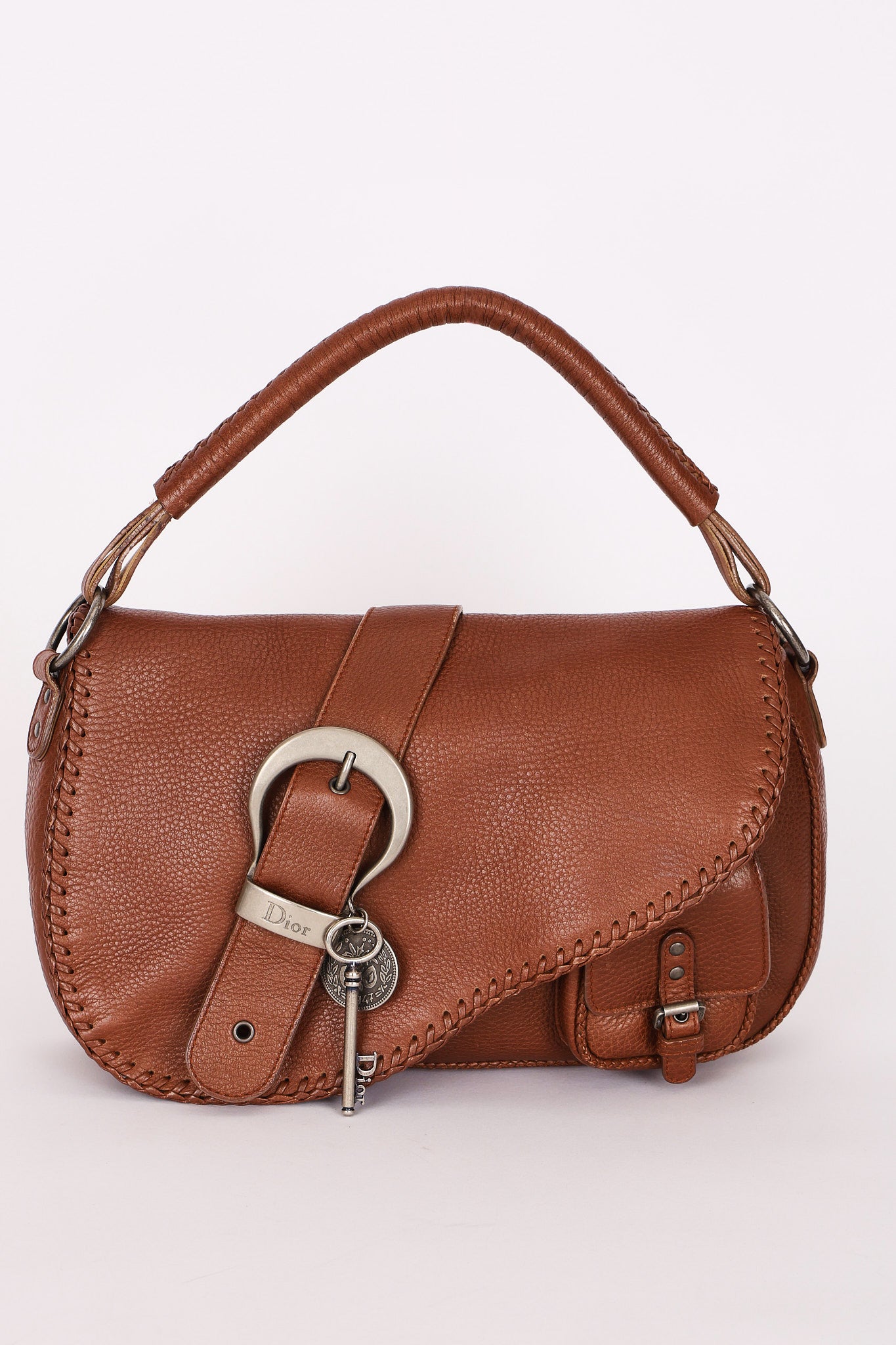 Christian Dior Whipstitch Gaucho Shoulder Bag