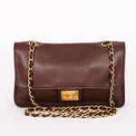 Chanel Single Flap Brown Calfskin AGHW