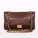 Chanel Single Flap Brown Calfskin AGHW