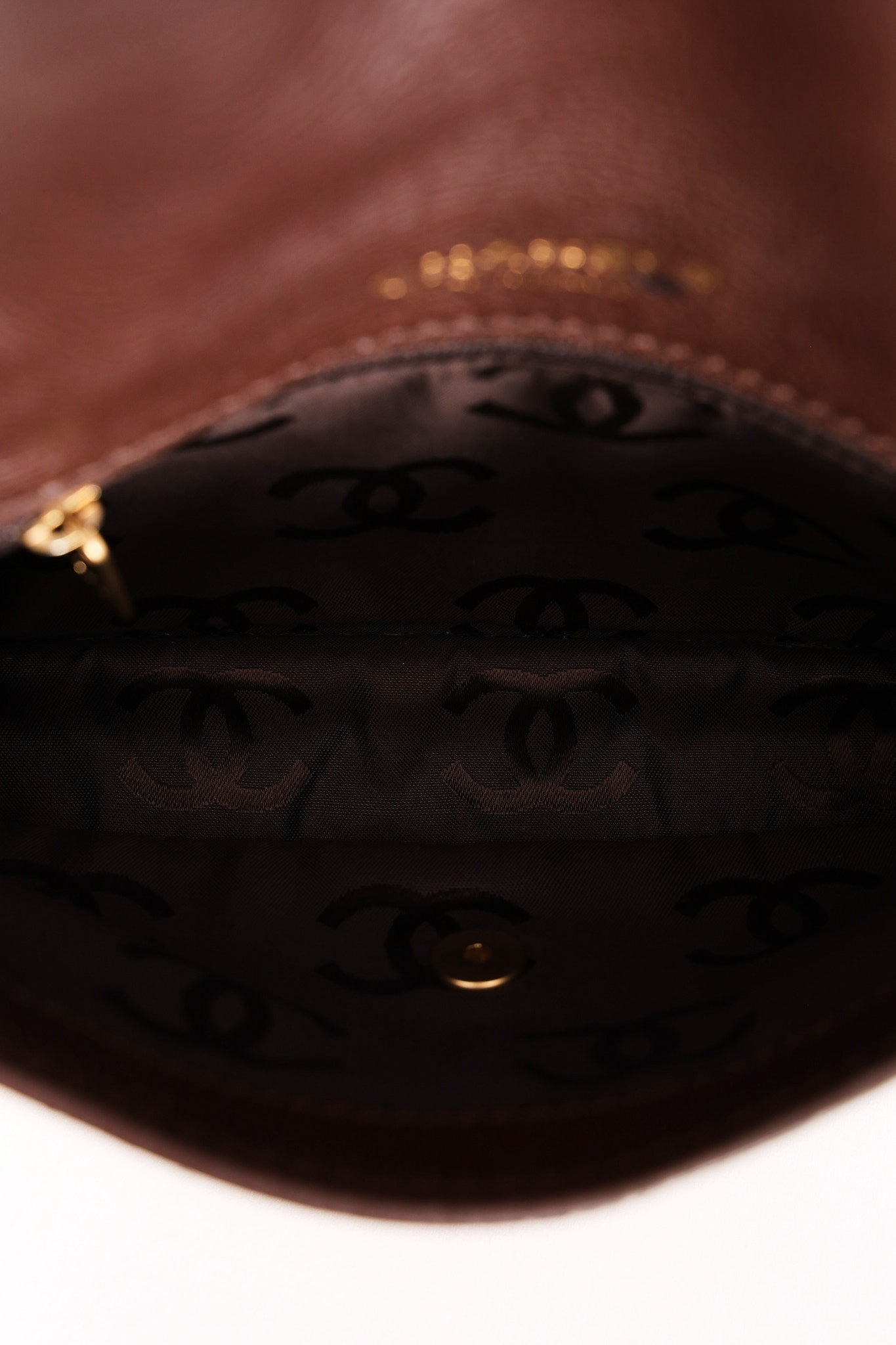 Chanel Single Flap Brown Calfskin AGHW
