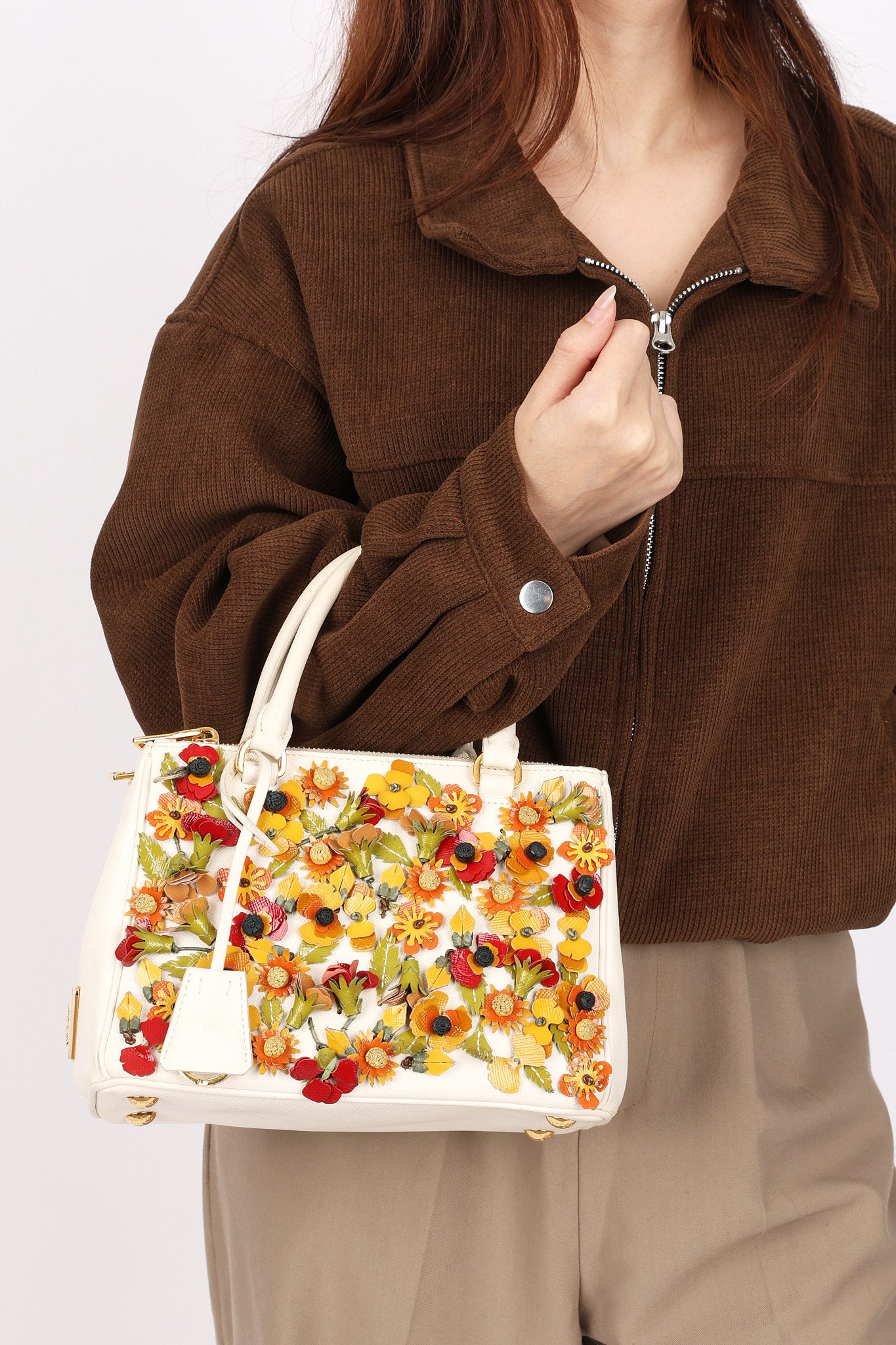Prada Small Galleria Double Zip Garden Tote