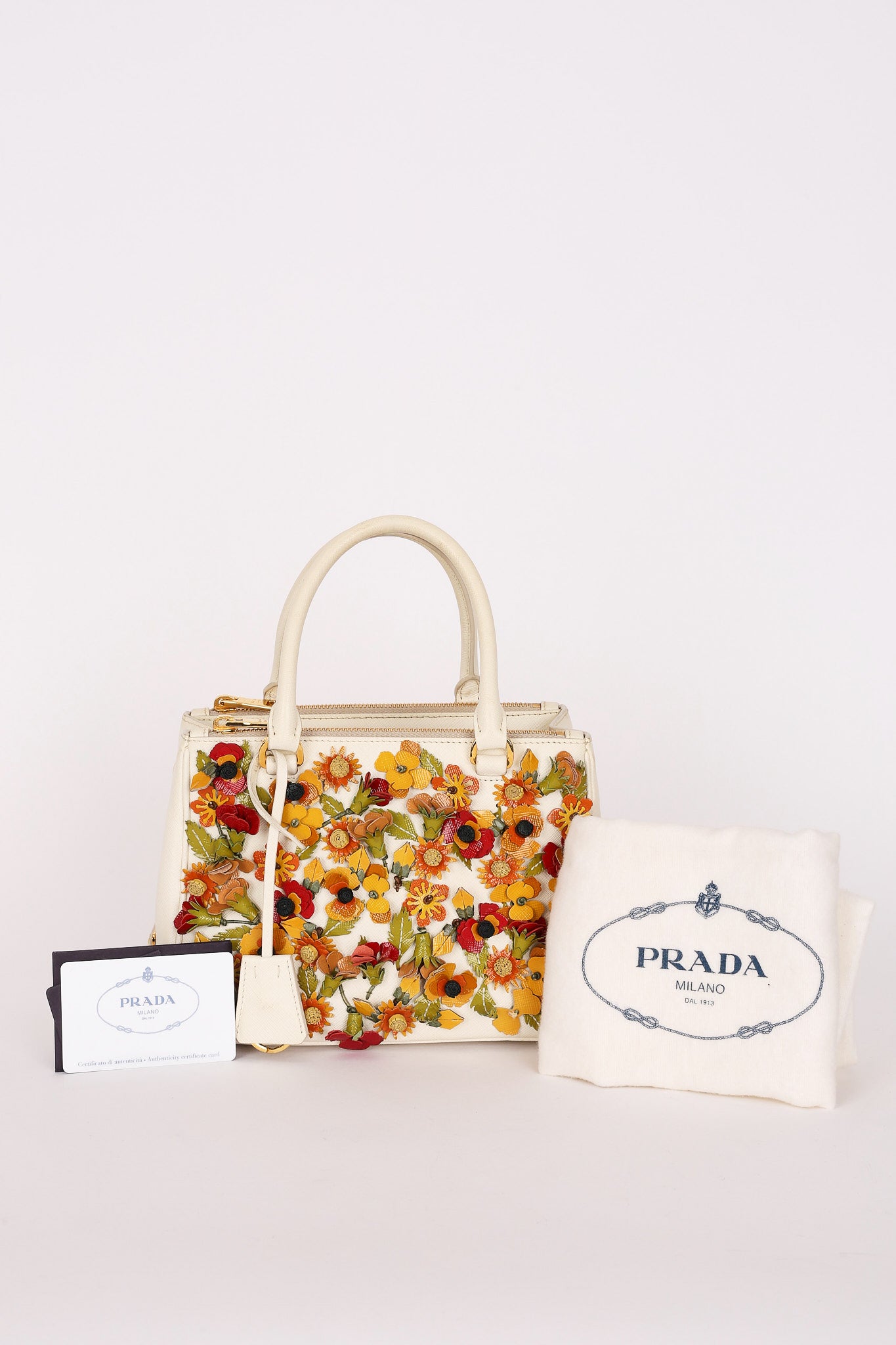 Prada Small Galleria Double Zip Garden Tote