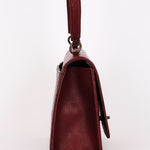 Chanel Turnlock Single Flap Top Handle Bordeaux Calfskin AGHW