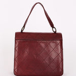 Chanel Turnlock Single Flap Top Handle Bordeaux Calfskin AGHW