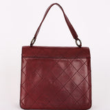 Chanel Turnlock Single Flap Top Handle Bordeaux Calfskin AGHW