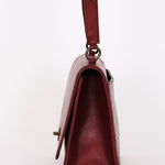 Chanel Turnlock Single Flap Top Handle Bordeaux Calfskin AGHW