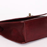 Chanel Turnlock Single Flap Top Handle Bordeaux Calfskin AGHW