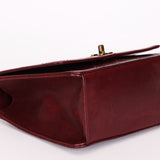 Chanel Turnlock Single Flap Top Handle Bordeaux Calfskin AGHW