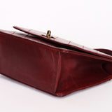 Chanel Turnlock Single Flap Top Handle Bordeaux Calfskin AGHW