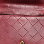 Chanel Turnlock Single Flap Top Handle Bordeaux Calfskin AGHW