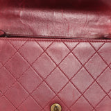 Chanel Turnlock Single Flap Top Handle Bordeaux Calfskin AGHW