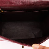 Chanel Turnlock Single Flap Top Handle Bordeaux Calfskin AGHW