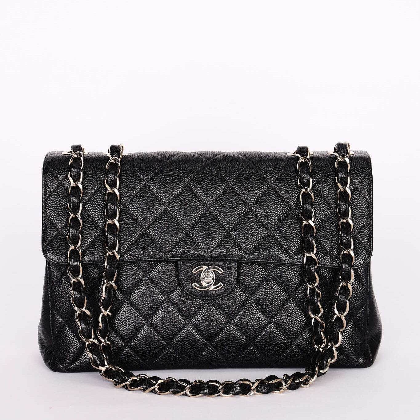 Chanel Jumbo Classic Single Flap Black Caviar SHW