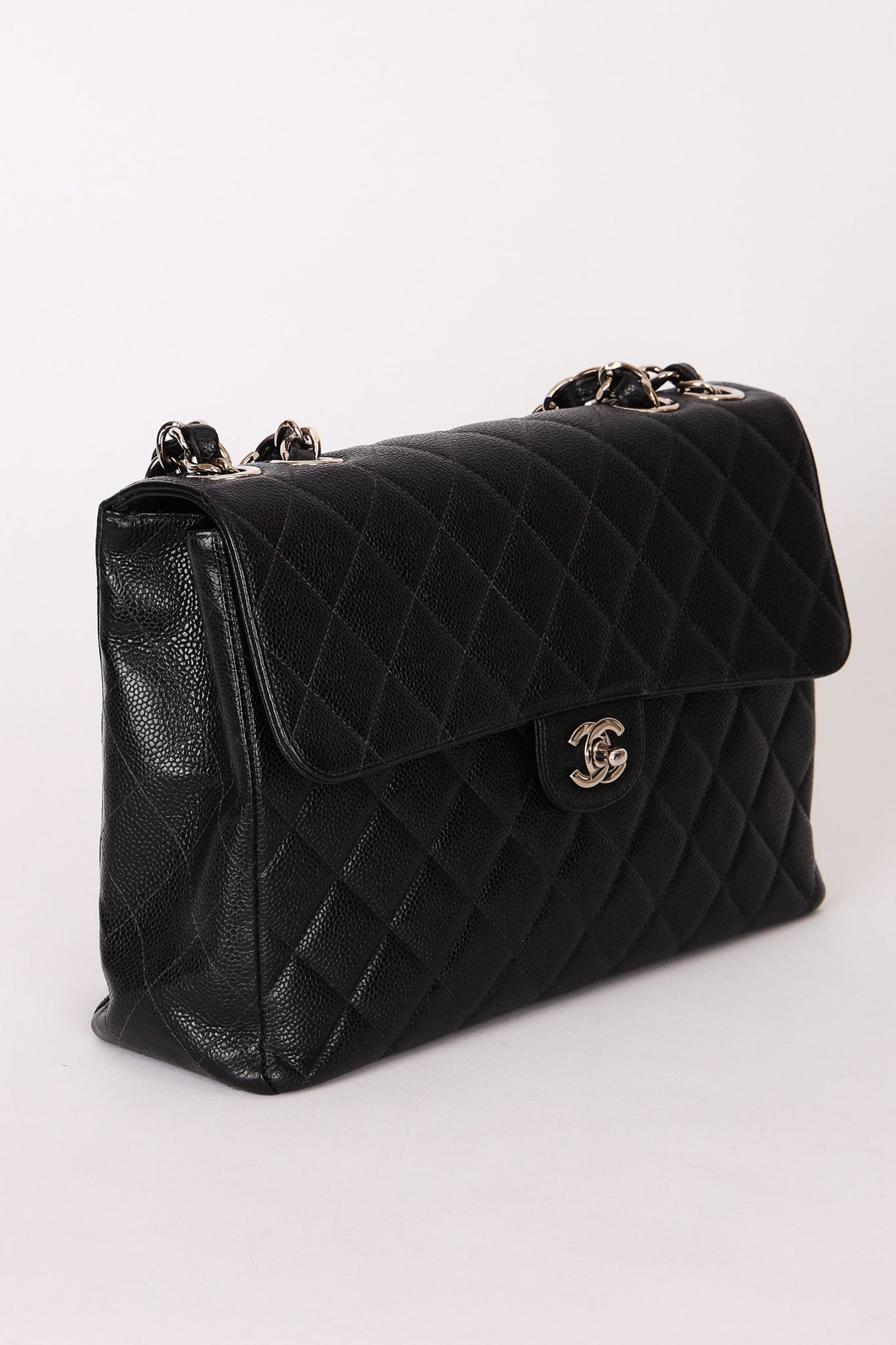 Chanel Jumbo Classic Single Flap Black Caviar SHW