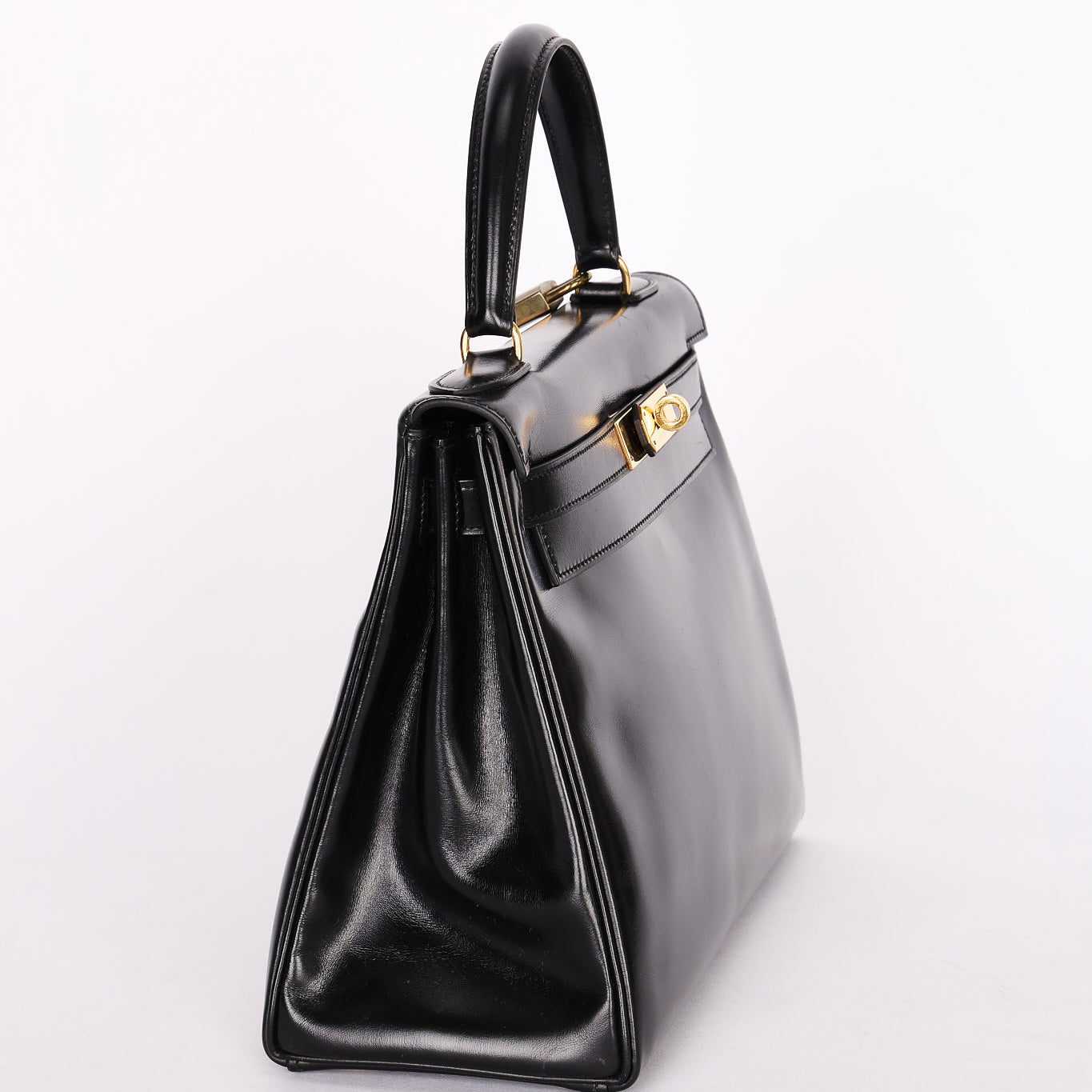 Hermès Kelly 28 Noir Box Retourne 1987 GHW