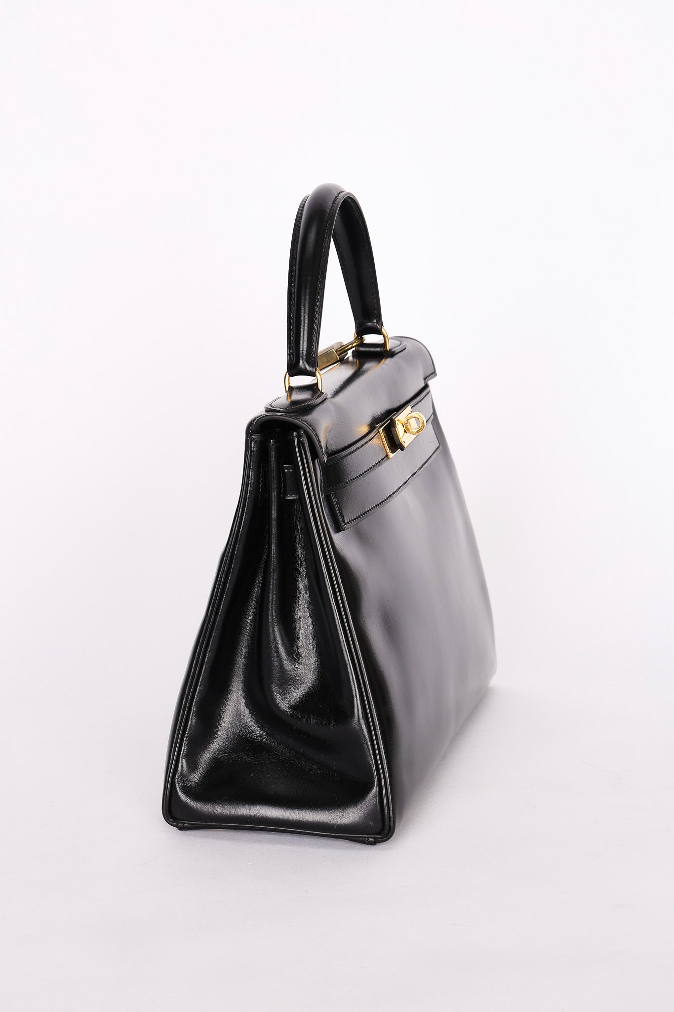 Hermès Kelly 28 Noir Box Retourne 1987 GHW