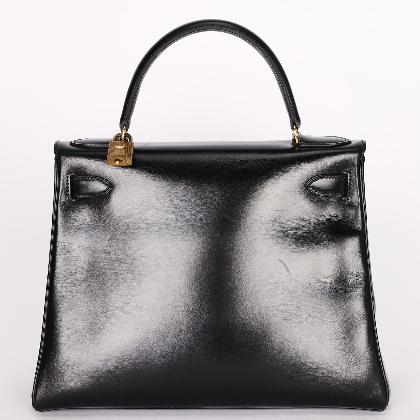 Hermès Kelly 28 Noir Box Retourne 1987 GHW