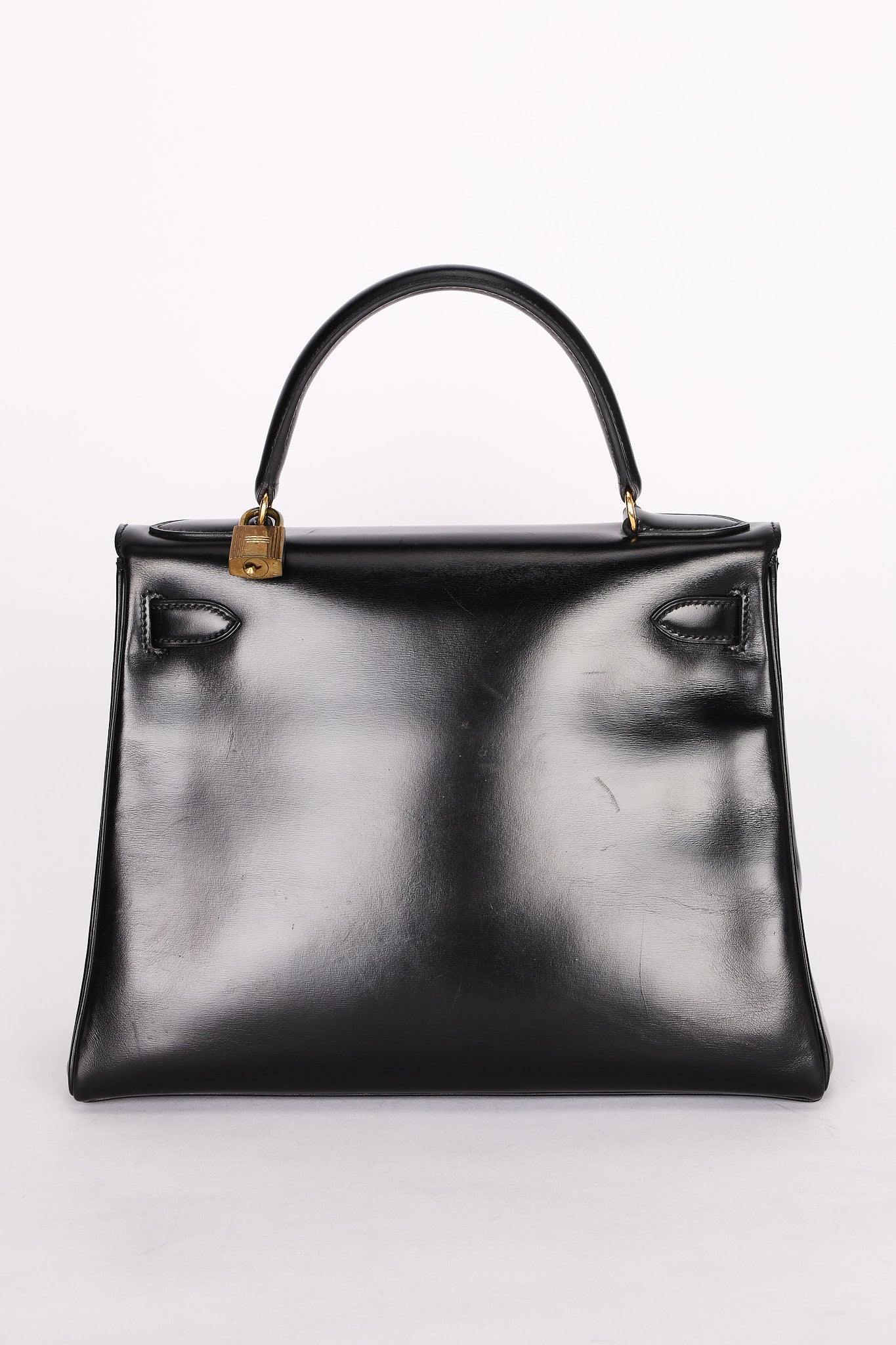 Hermès Kelly 28 Noir Box Retourne 1987 GHW
